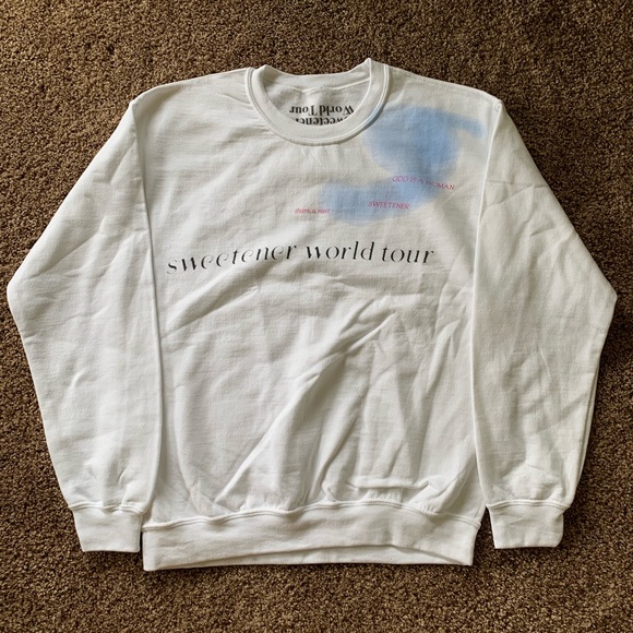 Ariana Grande Sweaters - NEW Sweetener World Tour White Tie Dye Crewneck